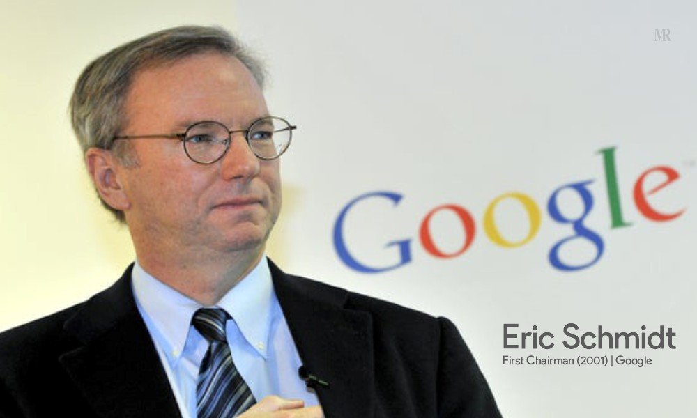 2001 – Google welcomed its first Chairman – Eric Schmidt Eric Schmidt first Chairman