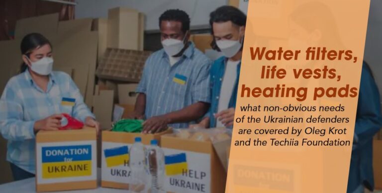 what non-obvious needs of the Ukrainian defenders are covered by Oleg Krot and the Techiia Foundation