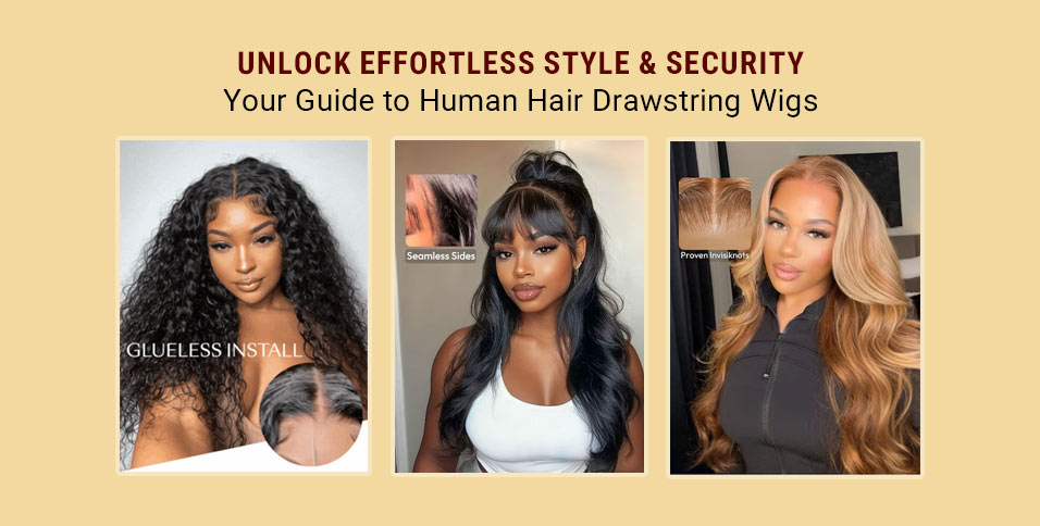 Human Hair Drawstring Wigs