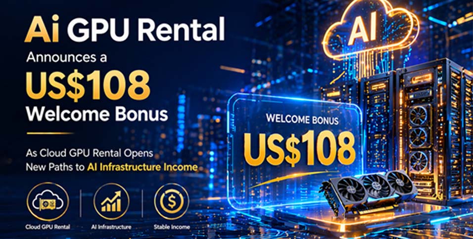 Ai GPU Rental Announces a US$108 Welcome Bonus as Cloud GPU Rental Opens New Paths to AI Infrastructure Income